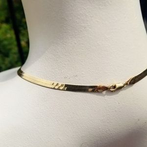 6 14k Gold Herringbone Chain Necklace 